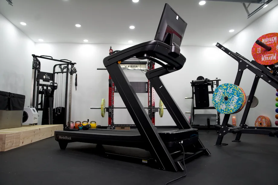 Full view of the NordicTrack Commercial 2450 treadmill in a studio gym