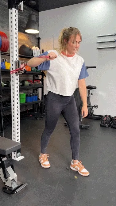 unilateral banded chest press