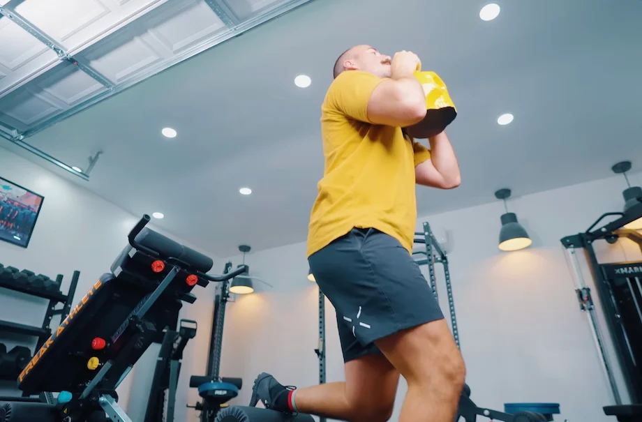 Coop performs split squats on the Freak Athlete Hyper Pro