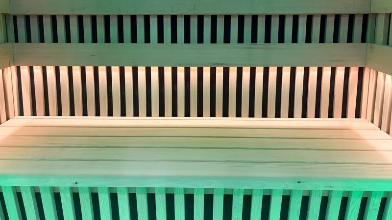 Bench and Interior of the Plunge Infrared Sauna Pro XL