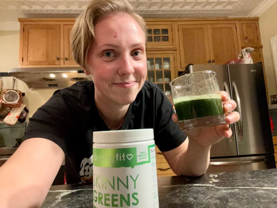 Posing With Skinny Greens