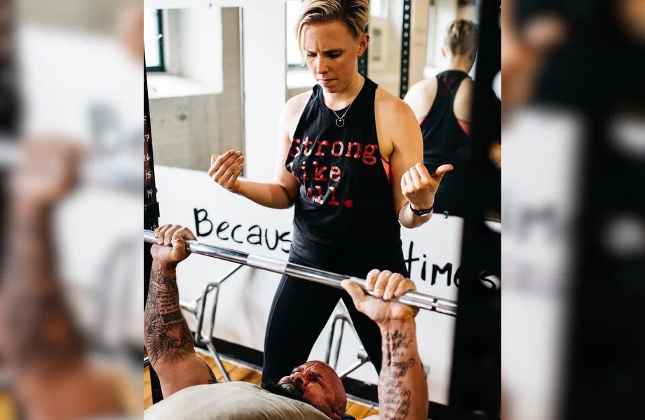 Female spotting bench press