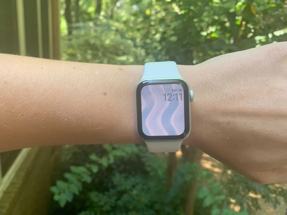 Apple Watch Series 6 outside on a wrist.