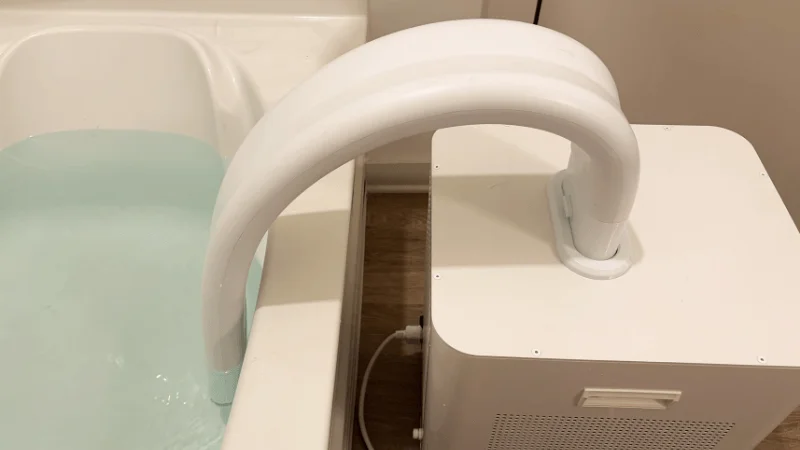 The HomePlunge H3 cold plunge chiller in operation