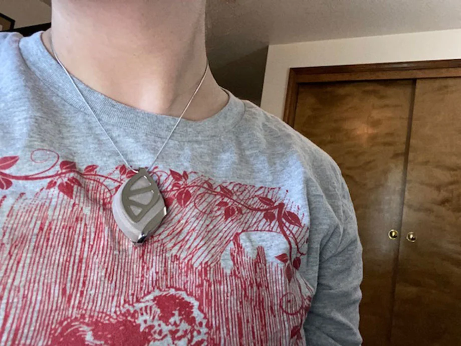 bellabeat necklace on person