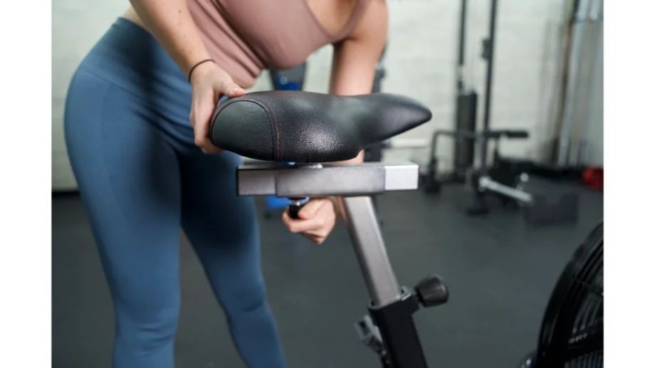 xbex airbike close up adjusting knob under seat