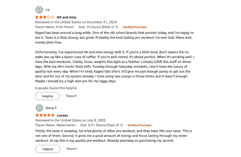 Kaged Pre-Workout Sport customer reviews