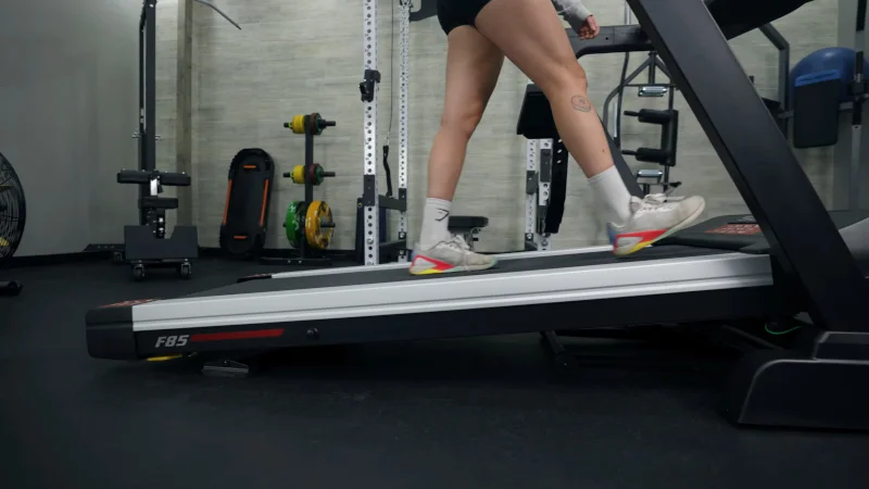Walking at an incline on the Sole F85 Treadmill