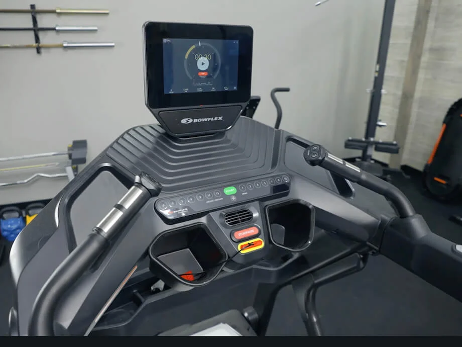 Full view of the Bowflex Treadmill 10 controls and screen
