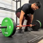 Our tester deadlifting on the Rogue Deadlift Platform