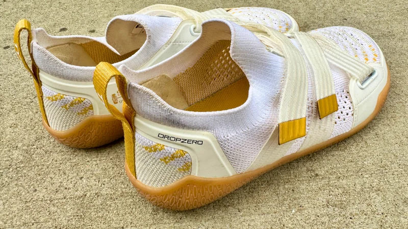 Looking at the heel of a pair of TYR DZ-1 DropZero Barefoot Trainers