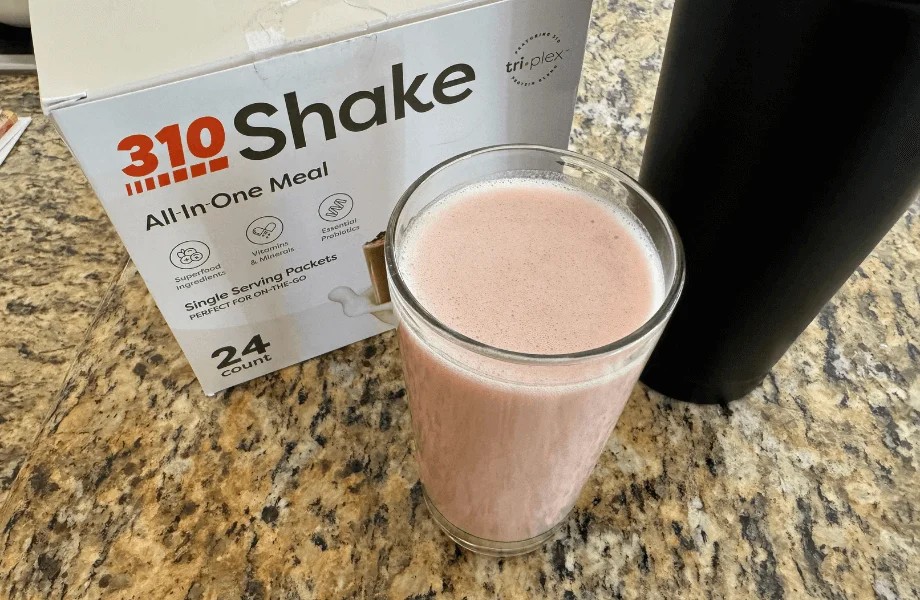 A full glass of 310 All-in-One Meal Replacement Shake