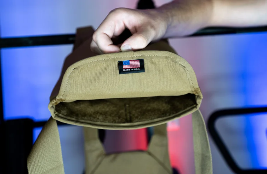 The 'Made in the USA' tag found on the interior of the Rogue Plate Carrier plate pouch