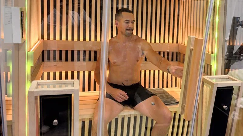 Our product tester in the Plunge Infrared Sauna Pro XL