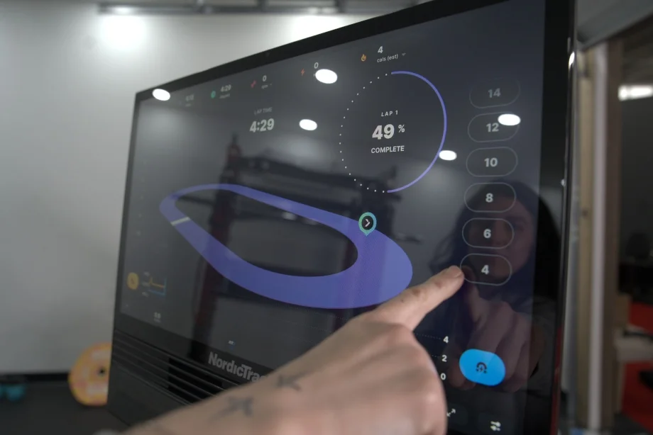 The screen on a NordicTrack X24 Bike.