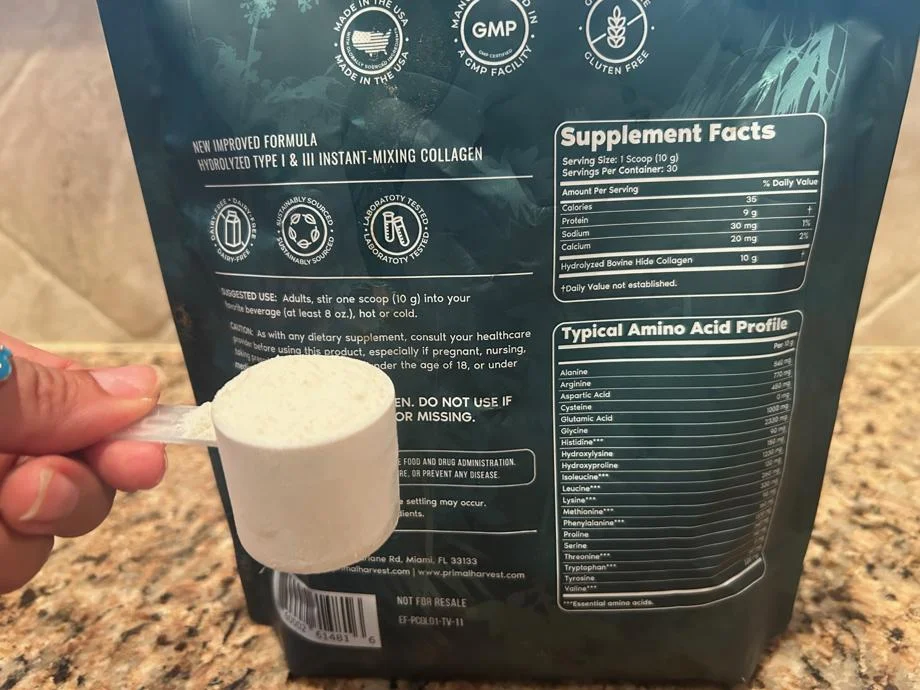 Label on Primal Harvest Primal Collagen