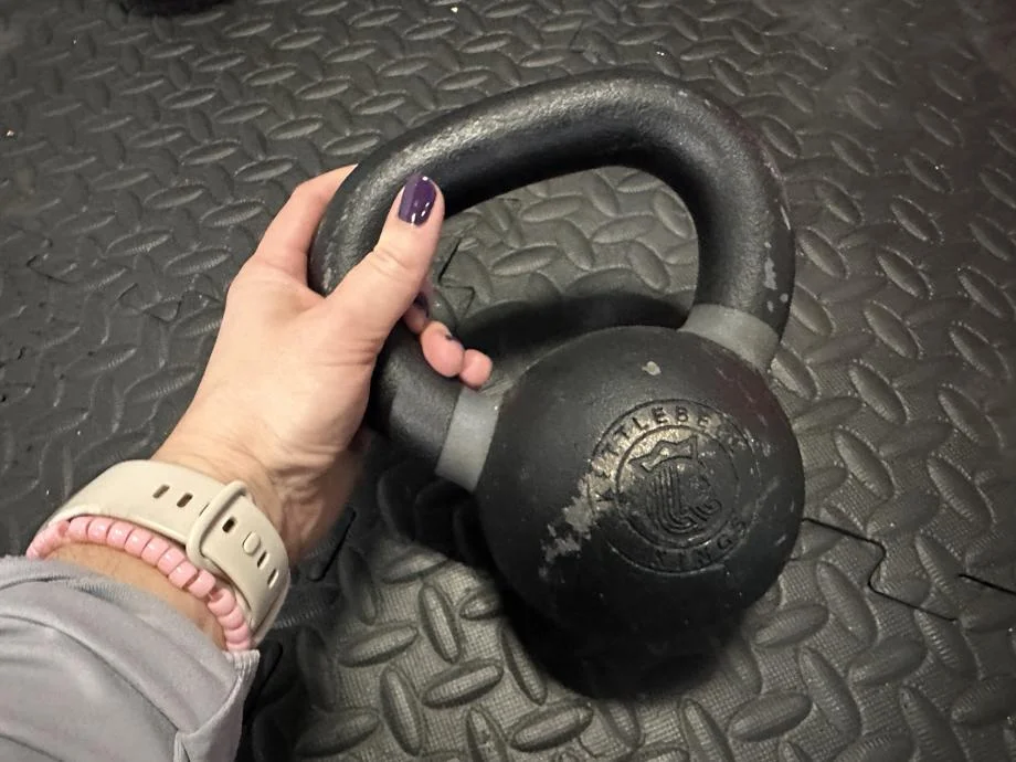 Holding a Kettlebell Kings Kettlebell