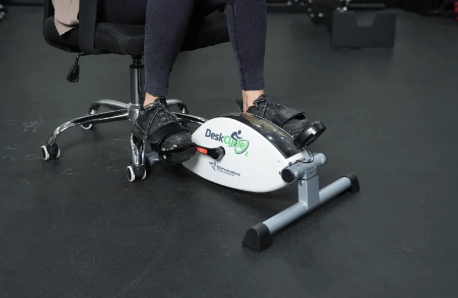 The DeskCycle 2 Under Desk Exercise Bike And Pedal Exerciser, in use
