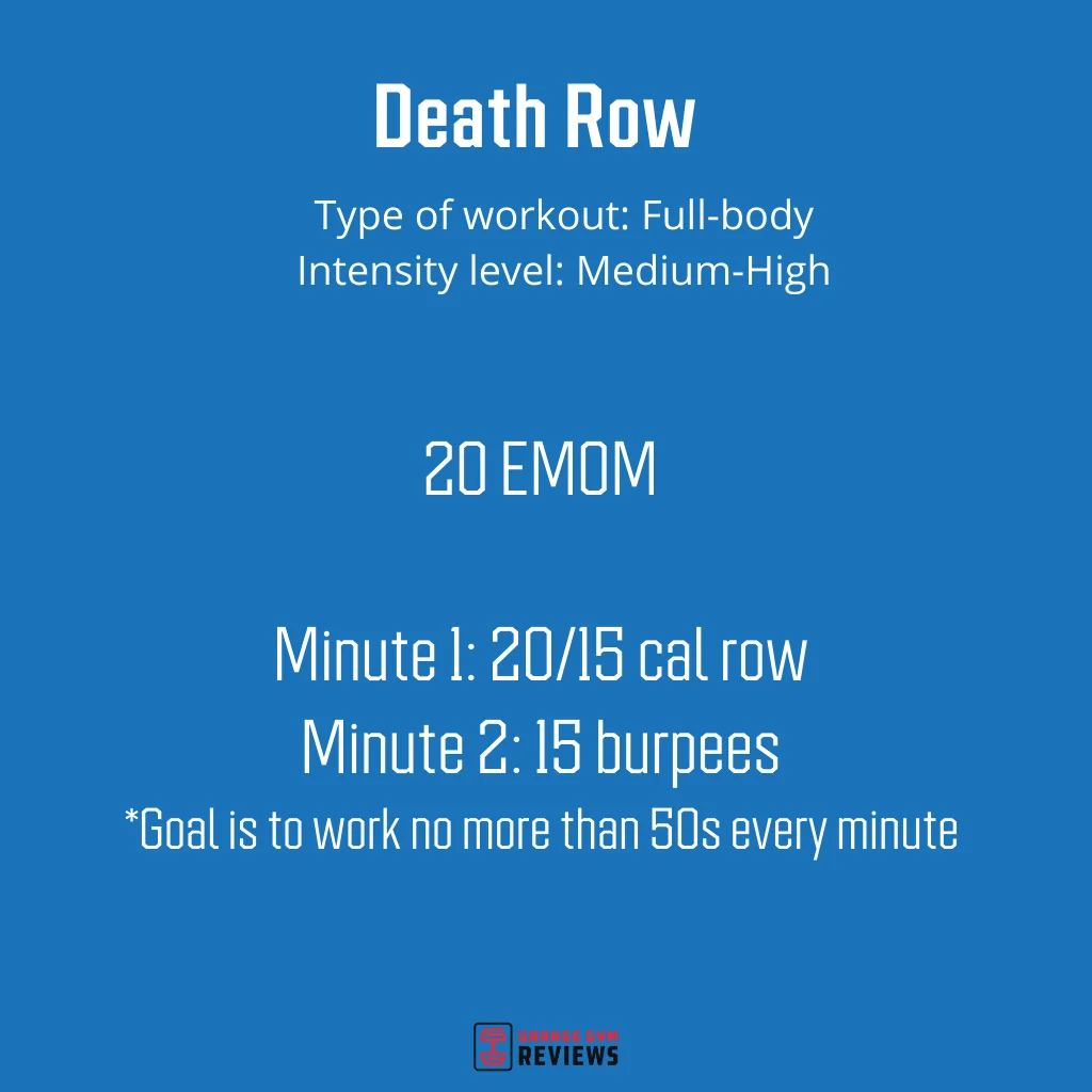 The details of a workout named Death Row