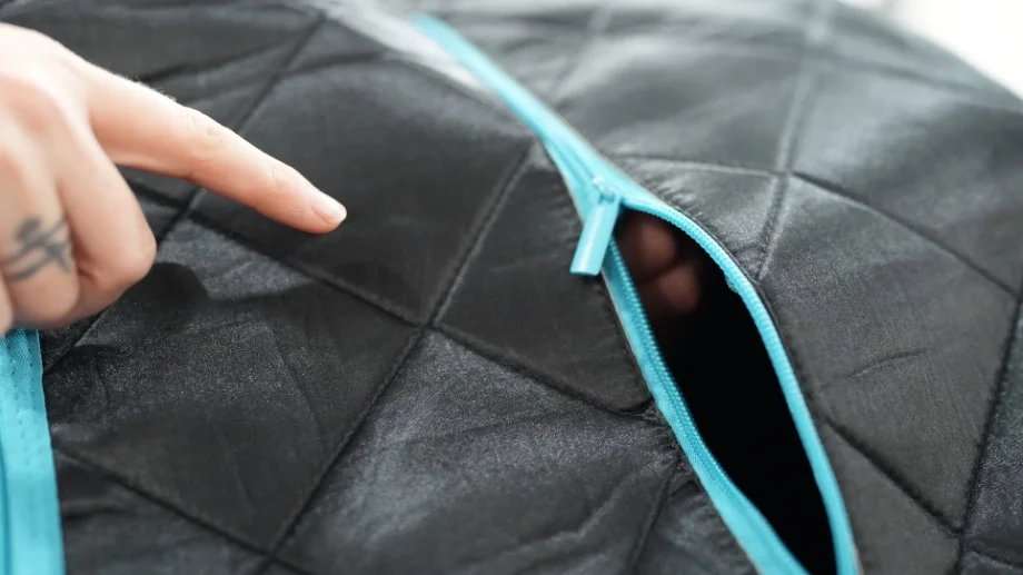 A close-up view of the fabric on the Smartmak Far Infrared Sauna