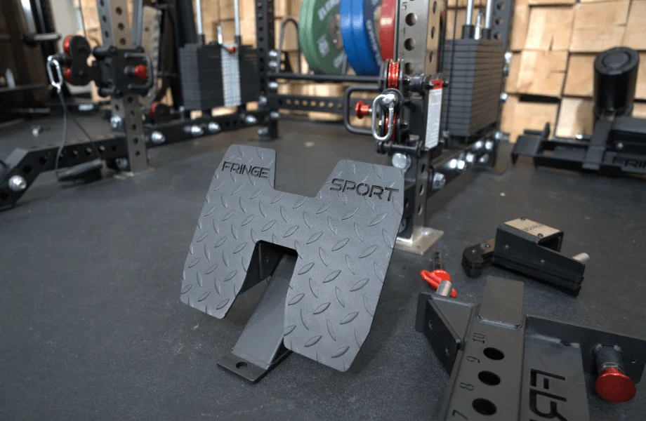 The low row footplate featured on the Fringe Sport Dane 2.0 functional trainer