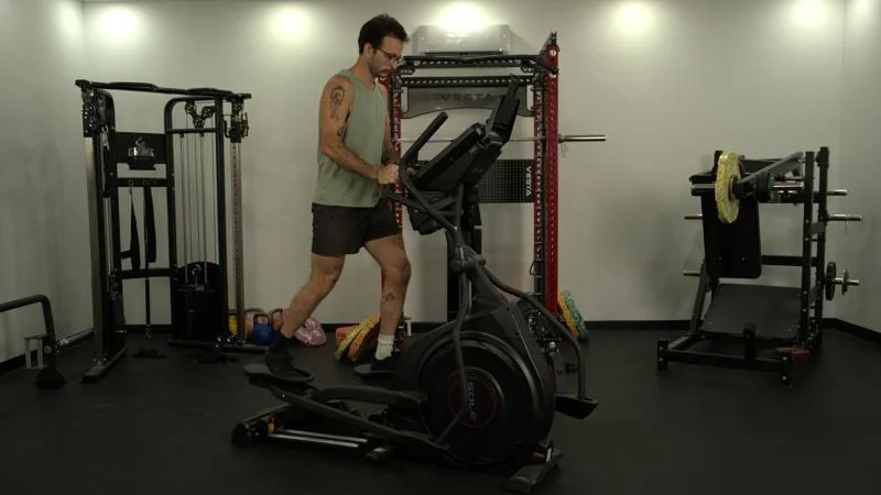 A person working out on the Sole E25 Elliptical