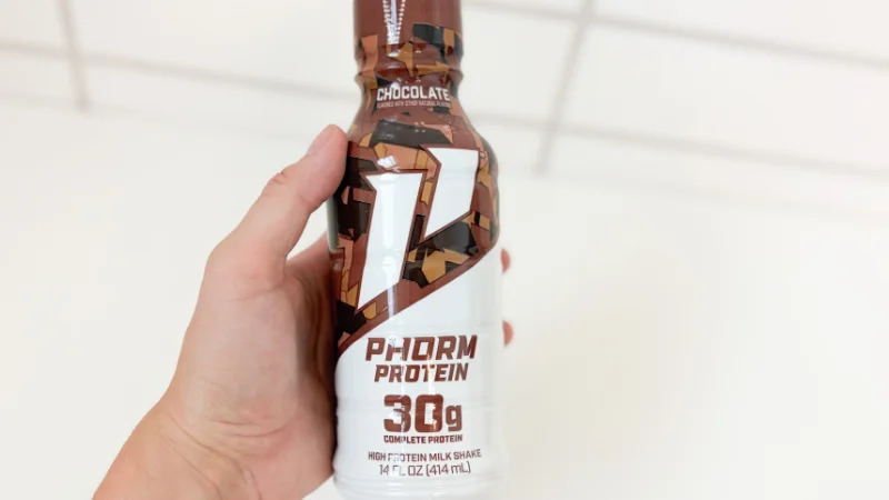 1st Phorm Protein Shake Bottle in hand