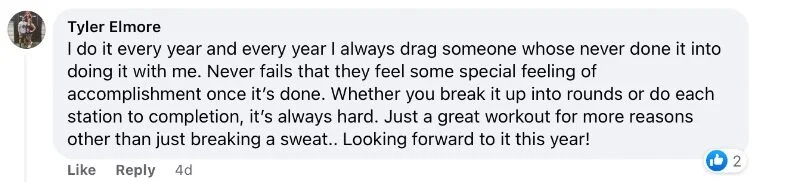 Comment from Tyler Elmore regarding Murph