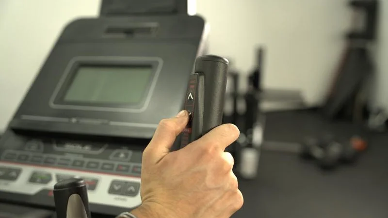 A close look at the thumb controls on the Handle of a Sole E25 Elliptical.