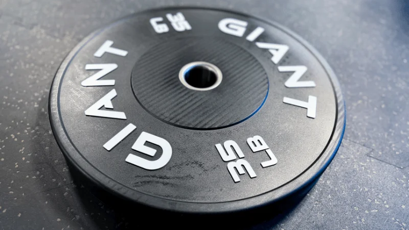 A 35-pound GIANT Lifting Base Bumper Plate