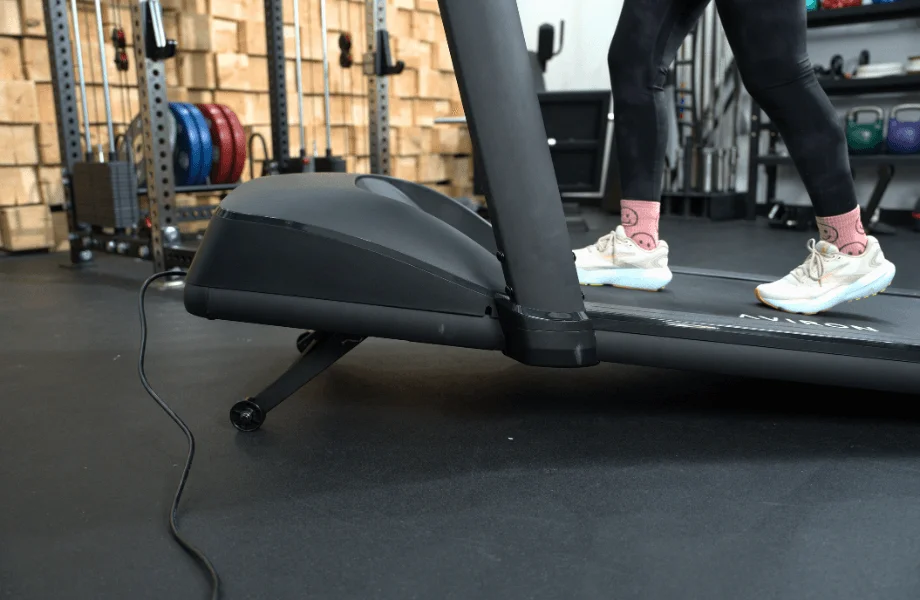 The Aviron Victory Treadmill set at an incline for cardio training