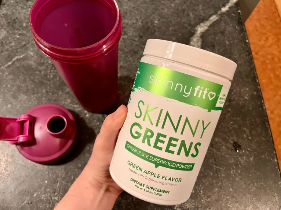 Holding Skinny Greens Tub