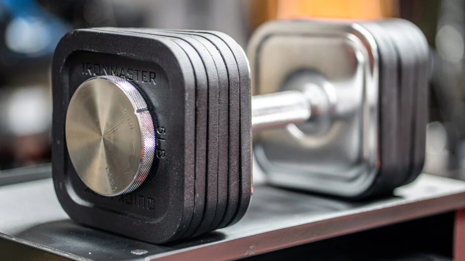 Handle of the Quick-Lock Adjustable Dumbbells from Ironmaster