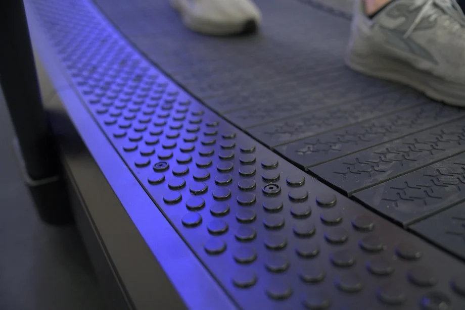 A close look at the deck texture on a Centr x HYROX Perform Tread