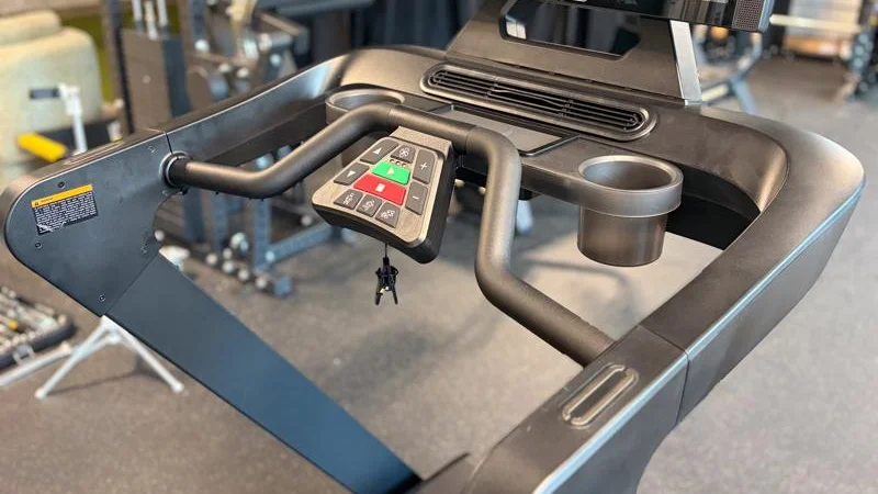 Controls and console on the Aviron Justice Treadmill