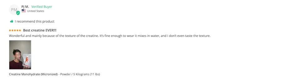 A positive review of the Bulk Supplements Creatine