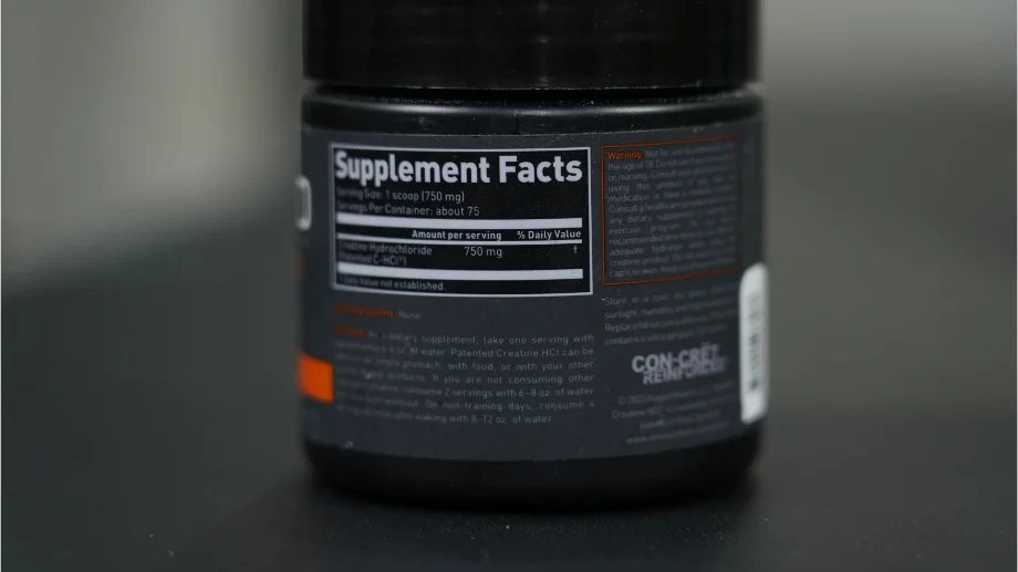 kaged creatine hci supplement facts