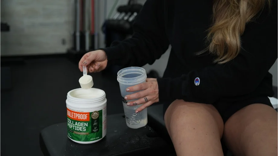 An image of Bulletproof collagen peptides being scooped