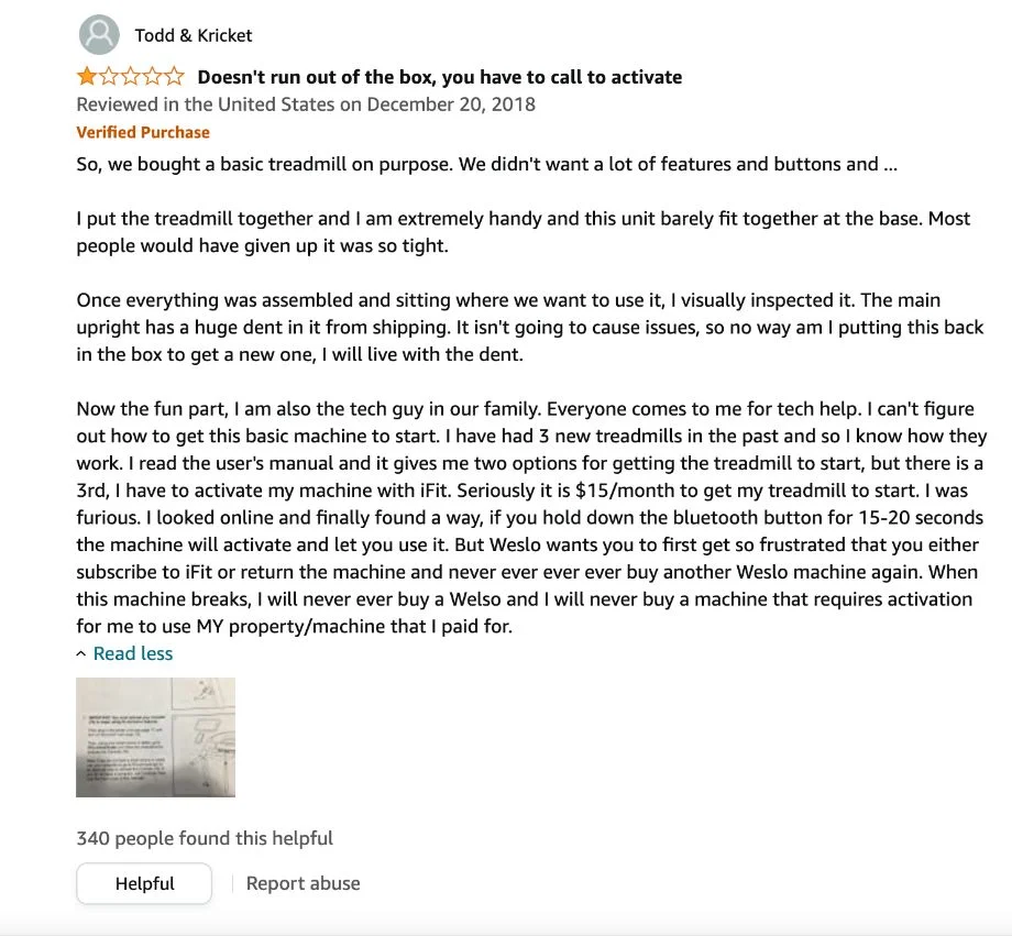 customer review 2 weslo