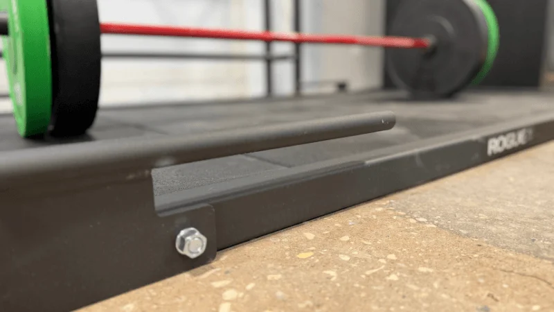 The front band peg featured on the Rogue Deadlift Platform