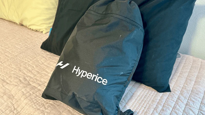 Carrying case for a pair of Hyperice Normatec Elite compression boots
