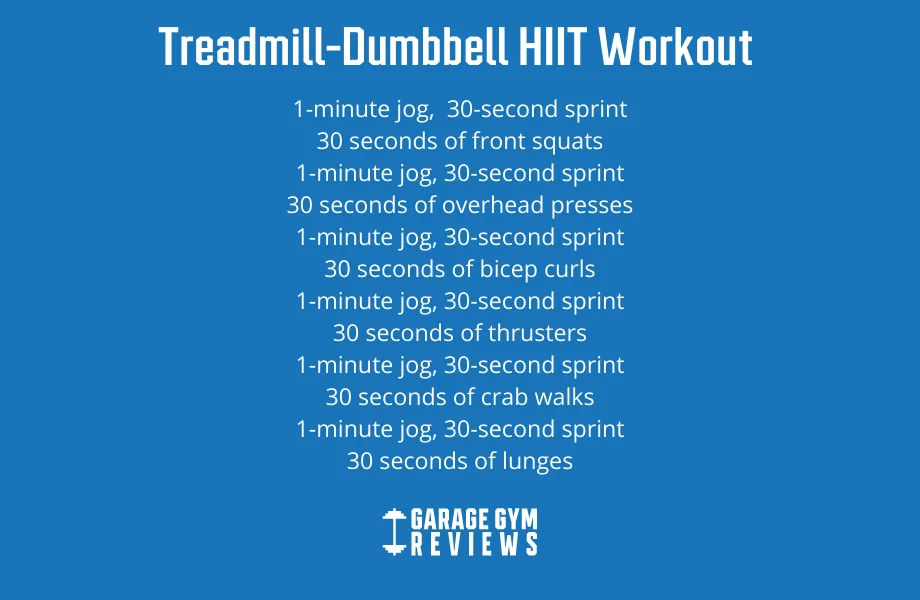 Treadmill-dumbbell workout HIIT