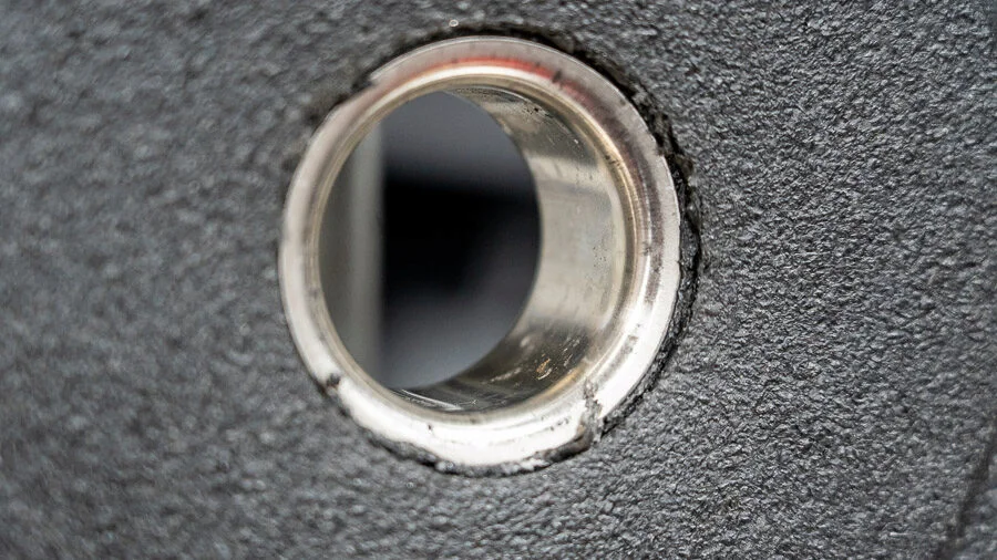 An image of the steel insert in the Rogue US MIL Bumper Plate