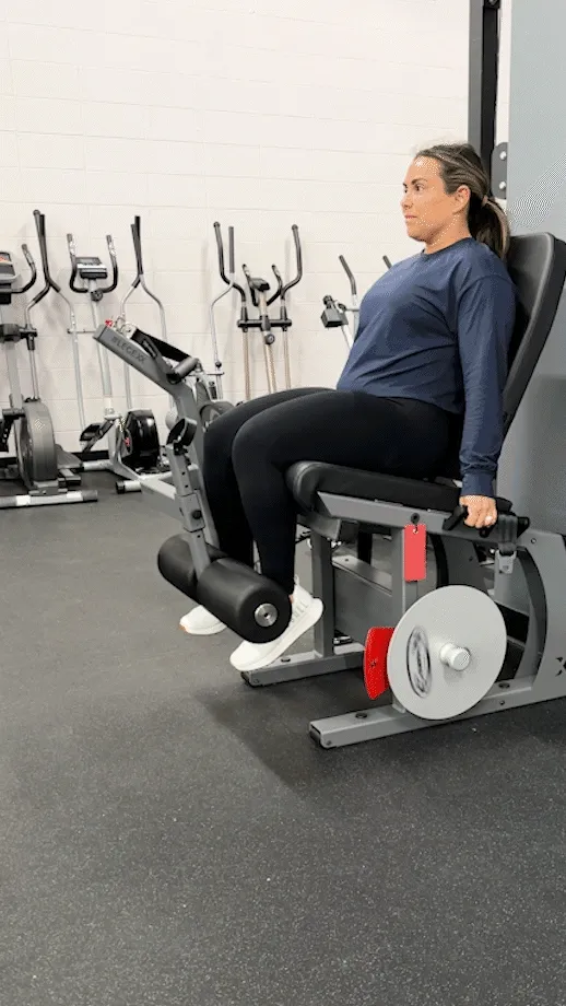 single leg quad extension with machine