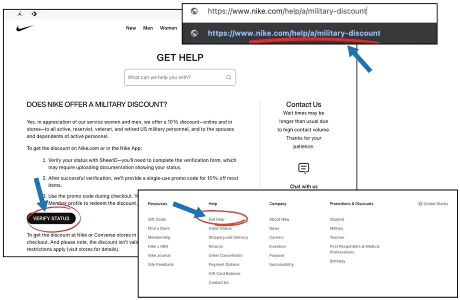 nike military discount website navigation
