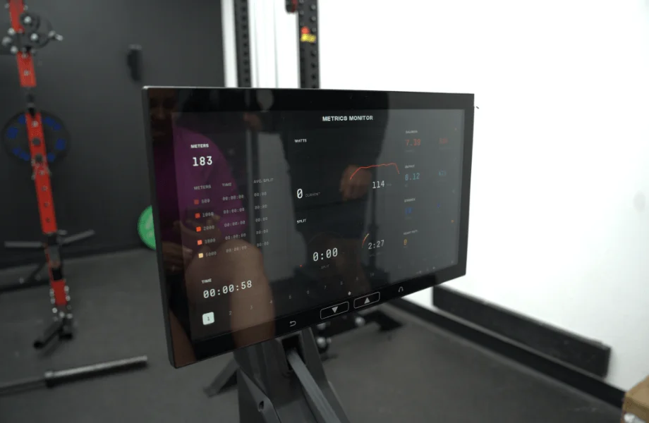 Onscreen data available through the Aviron training app