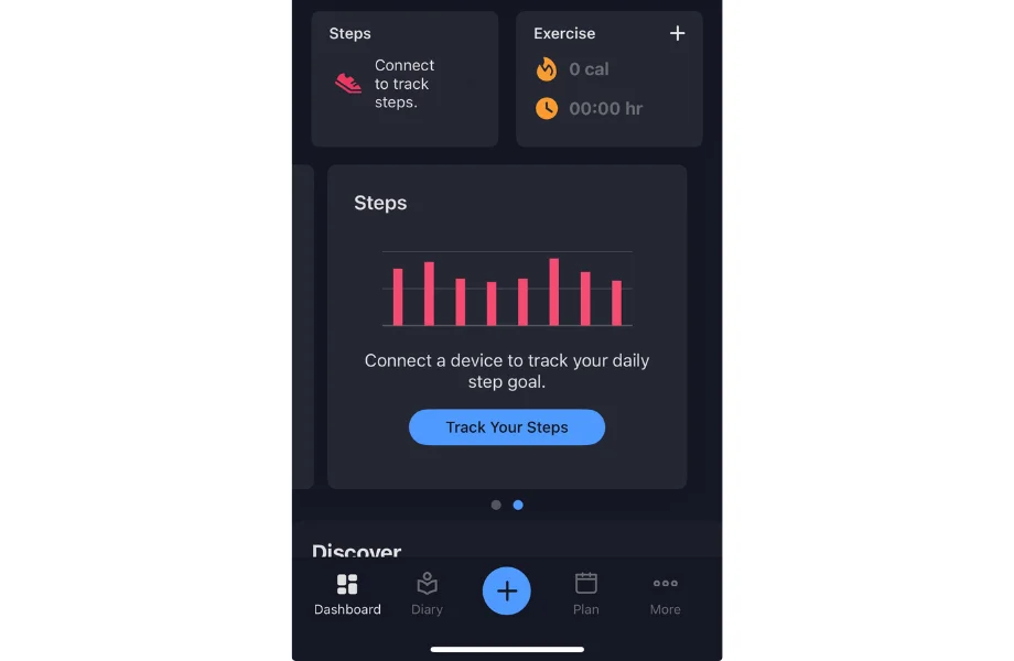 MyFitnessPal step and exercise tracking features