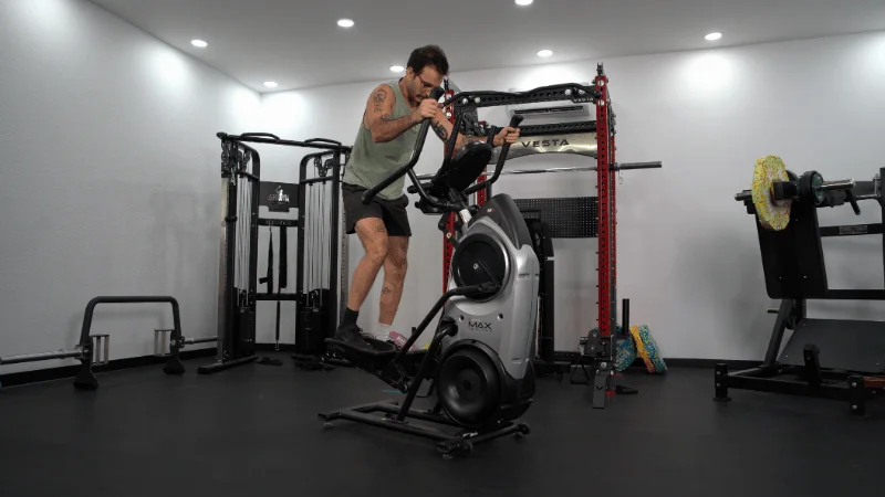 Our tester working out on the Bowflex Max Trainer M6