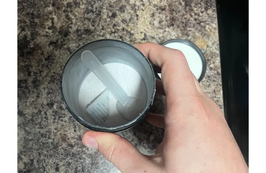 Inside Pride pre-workout container