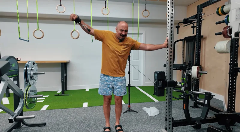 Coop working out with the Speediance Nano